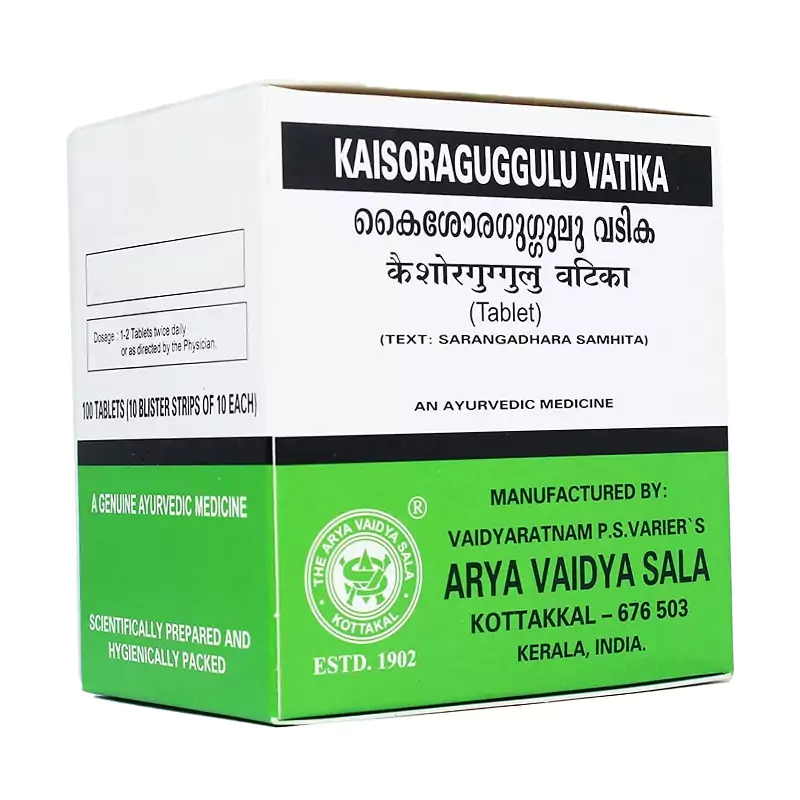Kottakkal Arya Vaidyasala Kaisora Guggulu Vatika, 100 Tablets-1.webp